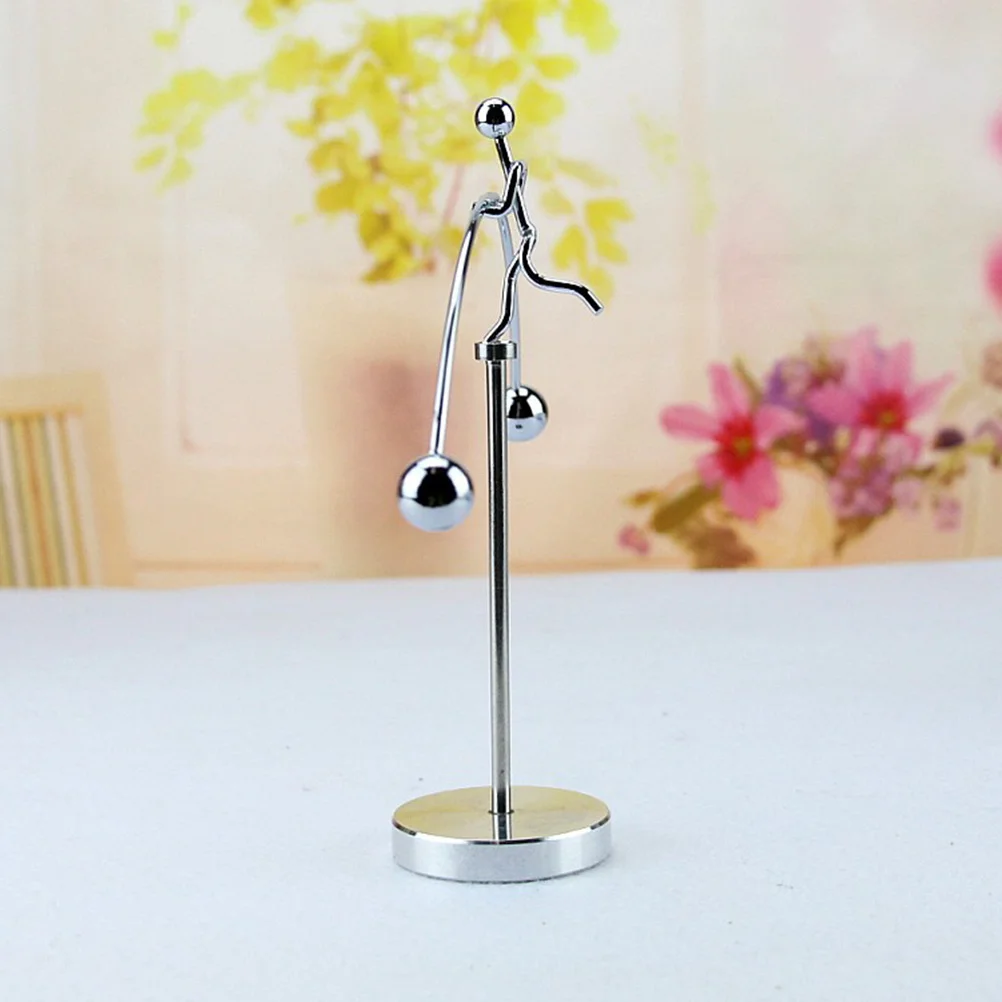 ฐานโลหะสีเงิน ของตกแต่งโต๊ะทำงานแบบไดนามิก ของขวัญวิทยาศาสตร์เพื่อการศึกษา เครื่องมือการเคลื่อนไหว