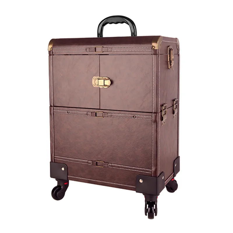 

Wholesale Toolbox Trolley Women Multi-layer Storage case Makeup Box Holographic With Logo Storage Box