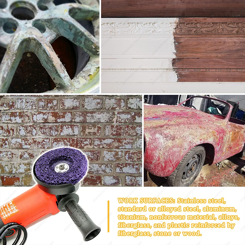 1-15pcs 100/115/125mm Coral Disc Poly Strip Disc Abrasive Wheel Polishing Strip Disc Paint Rust For Angle Grinder Remover Clean