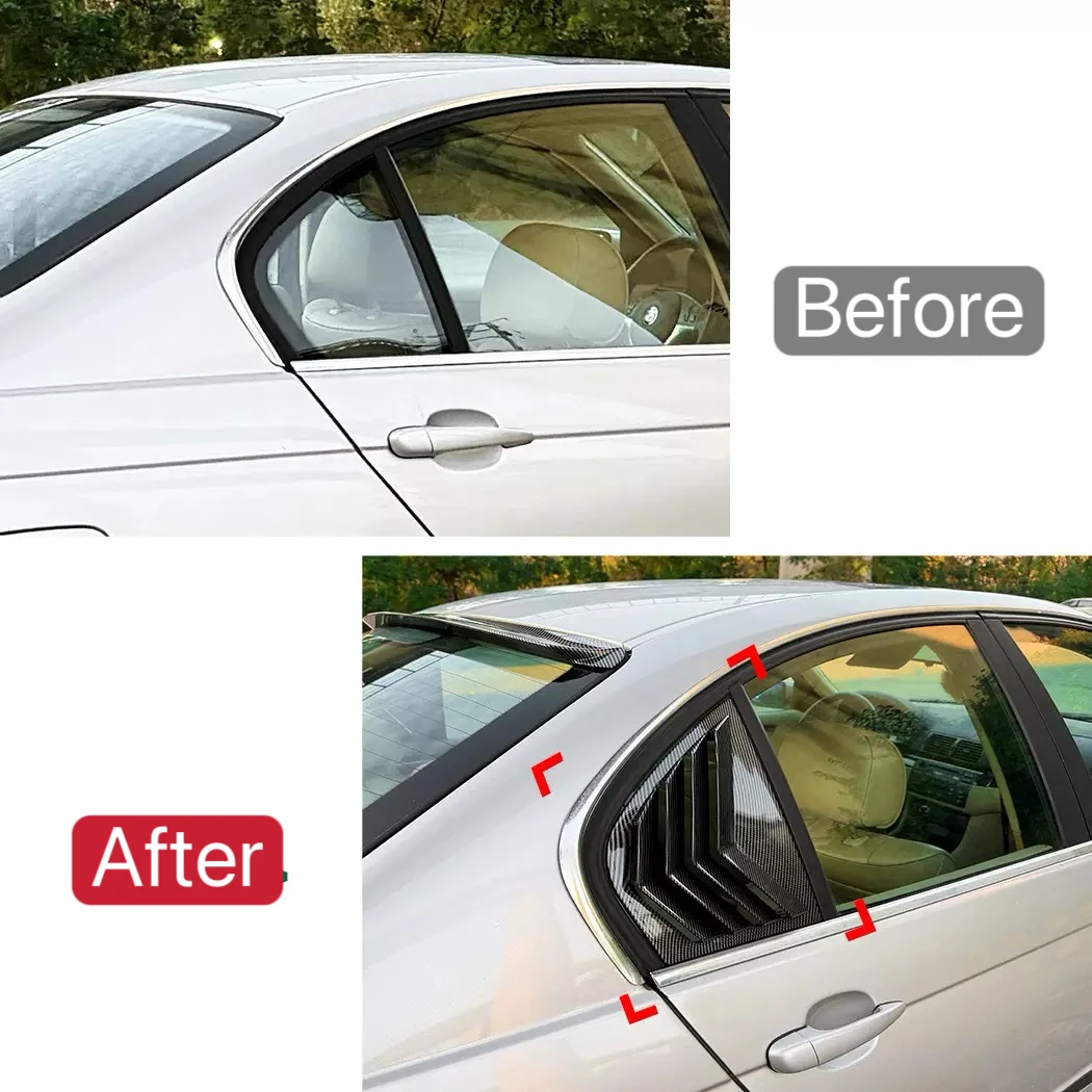 Car Side Window Louver Cap Cover Fit  For BMW 3 Series E46 1998 1999 2001-2005 Shutter Trim Sticker Vent Scoop Auto Accessories