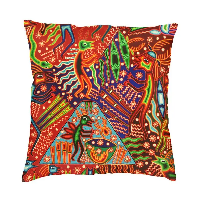 Personalized Custom Mexican Colorful Huichol Luxury Pillow Cover Living Room Decoration Cushions for Sofa 45x45cm Pillowcases