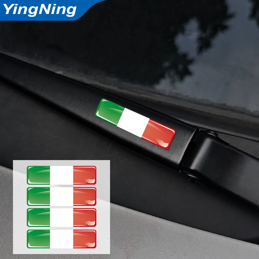 

3D Resin Italy Flag Stickers Italian Tricolore Car Emblem Decals for Ferrari Maserati Fiat 500 Alfa Romeo Exterior Accessories