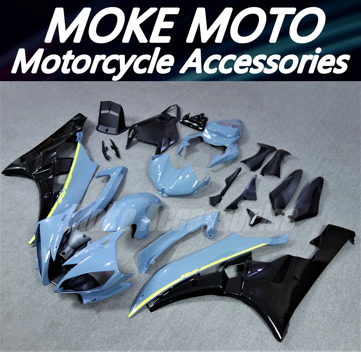 Moke moto Motorcycle Fairings Kit Fit For Yzf-R6 2006-2007 Bodywork Set 06 07 Concrete Grey Neon Black