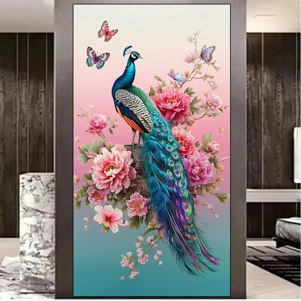 

5D DIY Peacock and Peony Diamond Painting Wall Decoration New Product 2025 Handmade Gift Diamond Mosaic Art Decoration Painting