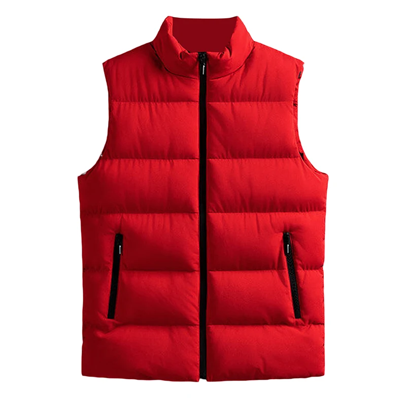 Men s Puffer Vest Solid Color Stand Collar Quilted Waistcoat Fall Winter Casual Outdoor Sleeveless Padded Jacket Coat