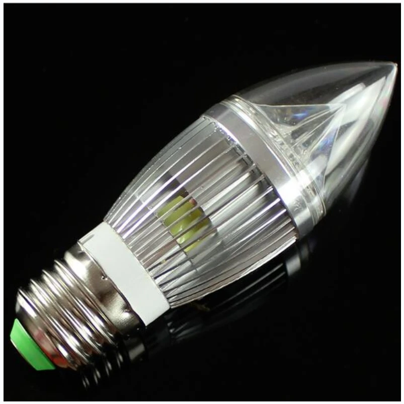 Free Shipping factory  E14 E27 E12 gold Silver Candle LED Light Lamp Bulb 12w 4x3W 85~265V Warm White/ Cool White