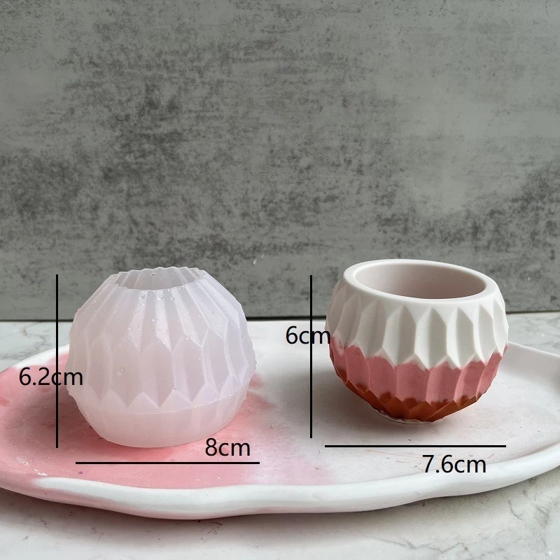 Small Round Meat Planter Silicone Mold Pot Handmade Jewelry Storage Box Making Concrete Candle Jar Planter Mould - view 4