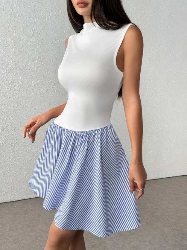 

Brand - New Sleeveless Half - High Neck Dress: A Stylish Addition to Your Wardrobe