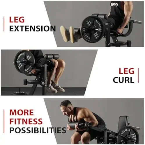 Leg Extension and Curl Machine, Lower Body Special Leg Machine, Adjustable Leg Exercise Bench with Plate Loaded