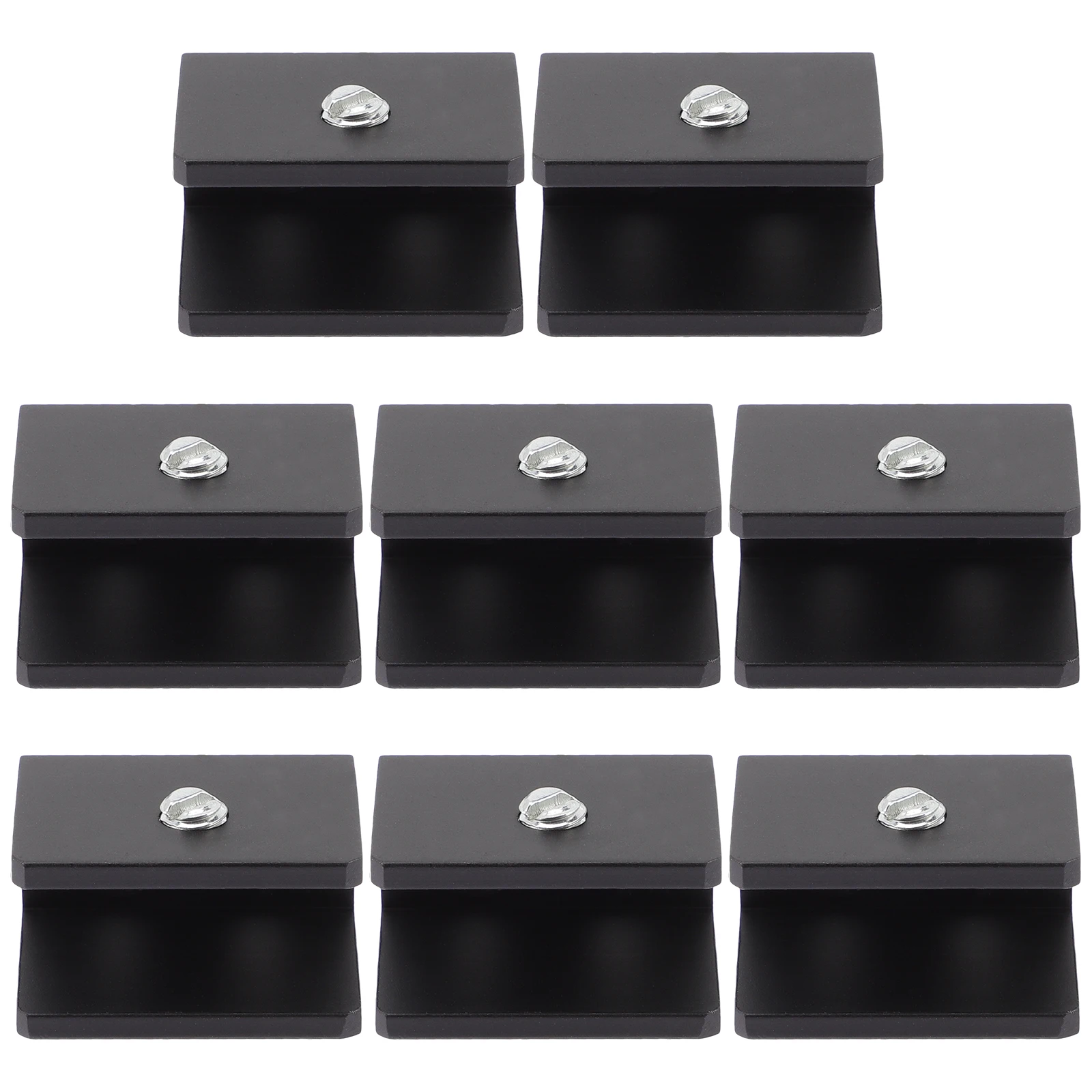 

8pcs Black Glass Shelf Brackets Square Laminate Clamps Floating Shelves Support Heavy Duty Kitchen Wall Mount Easy Install