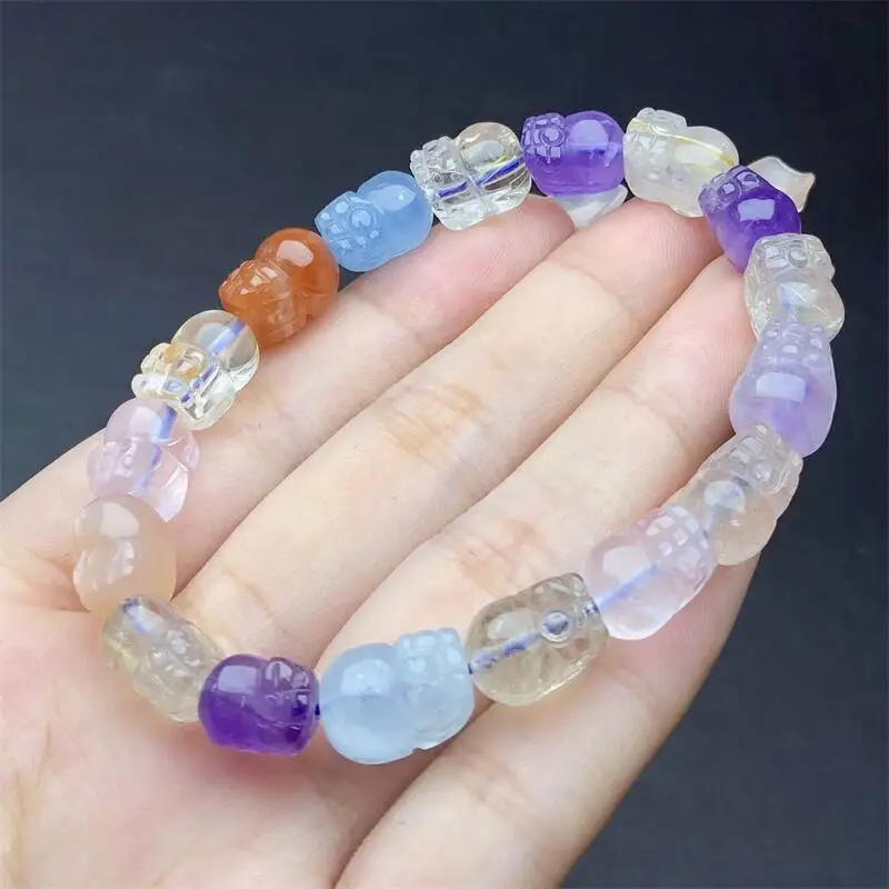 

8MM Natural Crystal Quartz Pixiu Bracelet High Quality Charms Fortune Energy Bangle Mineral Woman Amulet Jewelry Gift 1PCS