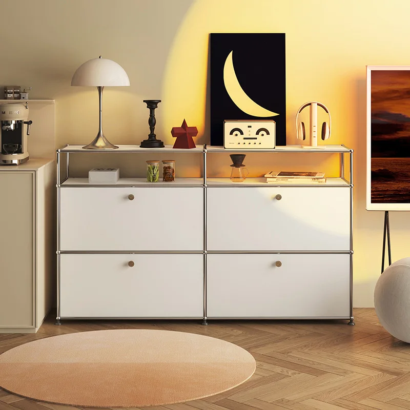 

Modern TV cabinet storage chest cabinet medieval stainless steel TV cabinet