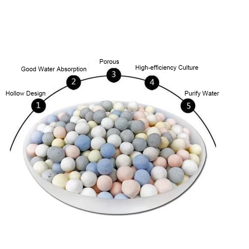 100g Colorful Aquarium Fish Tank Filter Media Hollow Particles Biological Balls Bio Filter for Aquarium Accessories Skimmer New