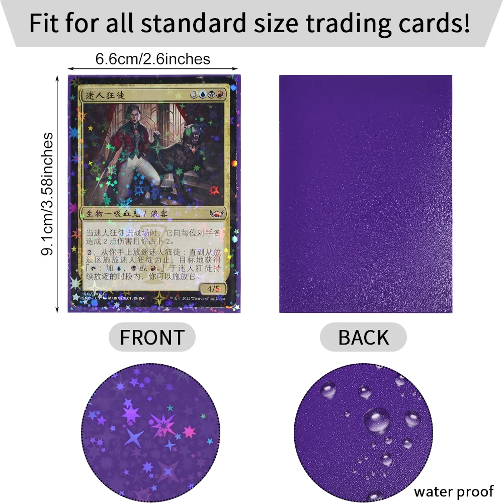 60PCS Holographic Star Cards Sleeves Standard Size 66x91mm for TCG/MTG Game  Cards Idol Photo Sport Cards Protect your Cards - AliExpress 26
