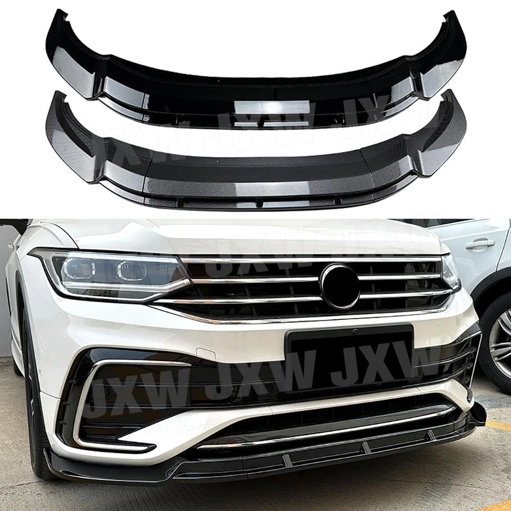 

JXWANCF for Volkswagen Tiguan Rline 2021+ ABS Front Bumper Lip Spoiler Front Lip Bumper Extension Three-section
