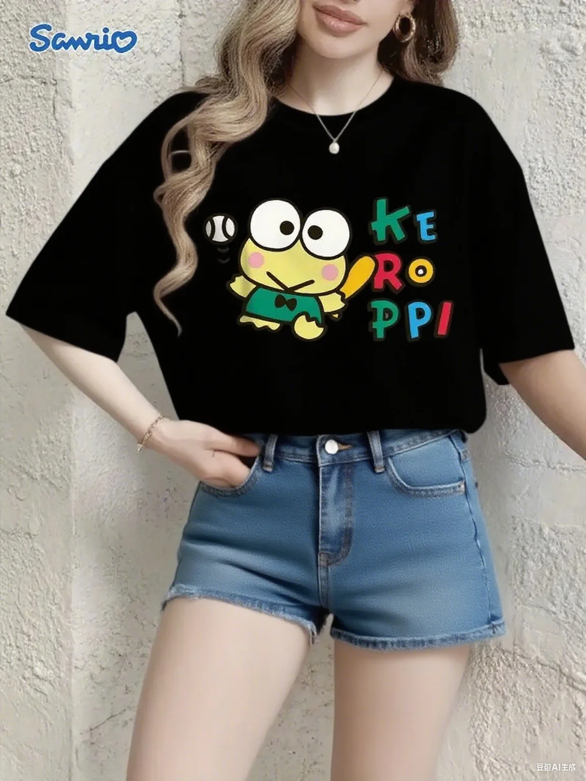 

Удобная хлопковая футболка с принтом Sanrio Kerokeropi для комфорта и стиля с помощью этой футболки с принтом Sanrio Kerokeropi S-4XL