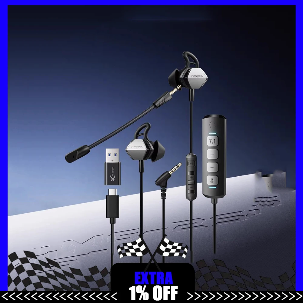 XIBERIA MG-2S Earphone 7.1 Surround Sound Effect ALC5686 Audio Codec Chip In Ear Headphones Pluggable Line Pc Accessories Gifts