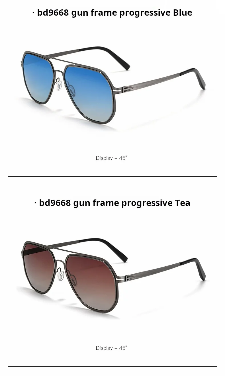 YIMARUILI Herren- und Damenmode Pilot Polarisierte Sonnenbrille Retro UV400 Schraubenloses Design Optische Brillen mit Sehstärke BD96 – Detail 9