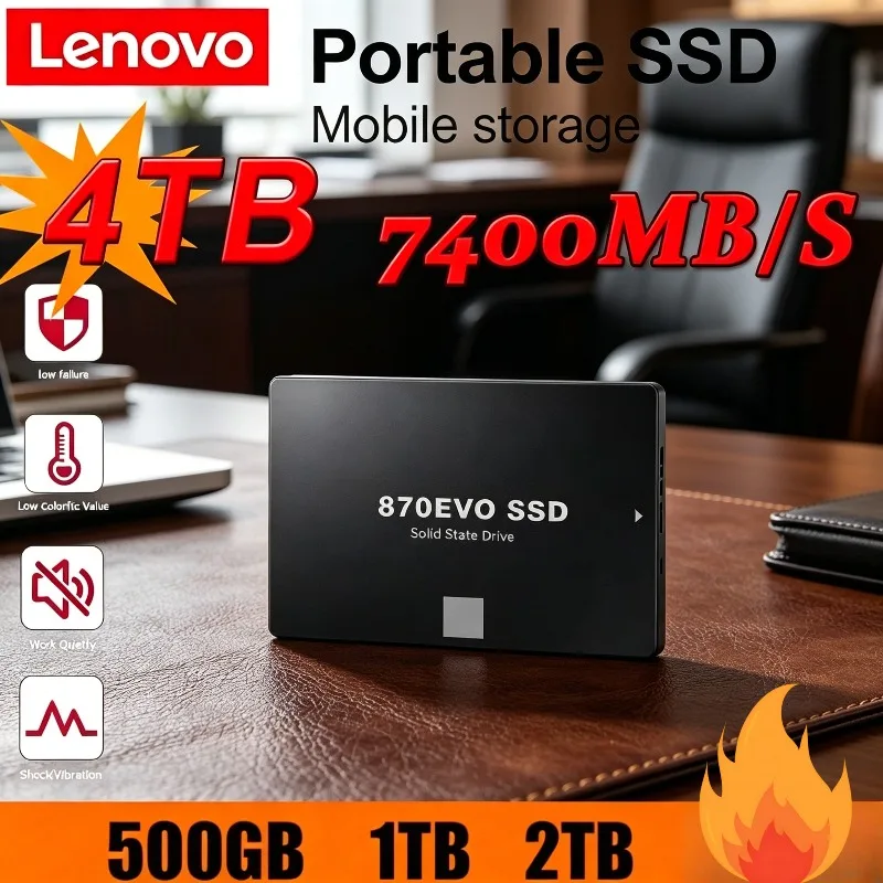 

Lenovo 870 EVO Solid State Disk SSD Internal HDD Hard Drive Sata3 2.5 Inch For Laptop Microcomputer Desktop 1TB 2TB 4TB