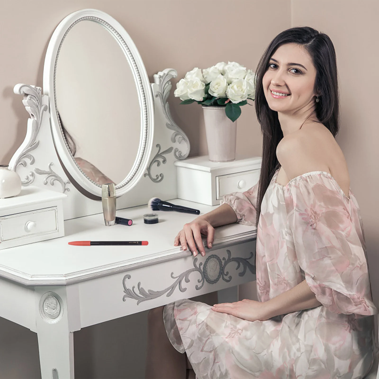 Lápiz Delineador de labios resistente al agua, líneas suaves y precisas, fácil aplicación, aspecto completo de labios, lápiz labial compacto y ligero para mujer, 6 uds.