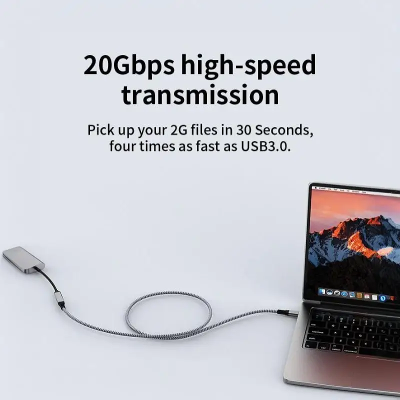 USB C Extension Cable USB32 Type C Male To Female 240W Charging 20Gbps Data Transfer 4K Video For Phone Tablet