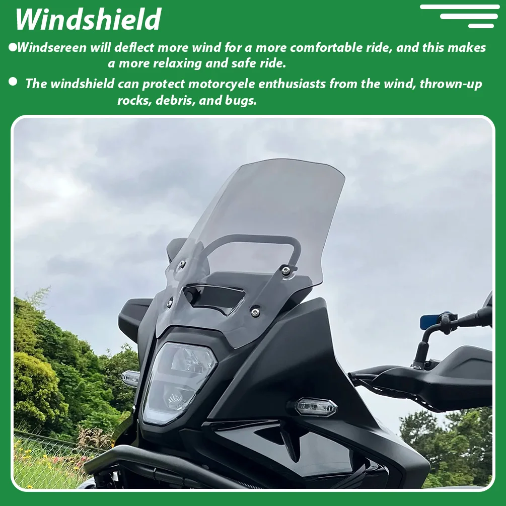 For Honda NX400 NX500 2024-2025 Motorcycle Windscreen Windshield Air Flow Deflector Protective Screen Shield Accessories