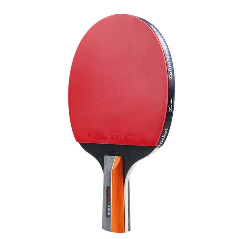 Table Tennis Racket Set Suitable For Beginners, Equipped With Double-sided Reverse Seven Layer Poplar Wood Anti Slip Handle