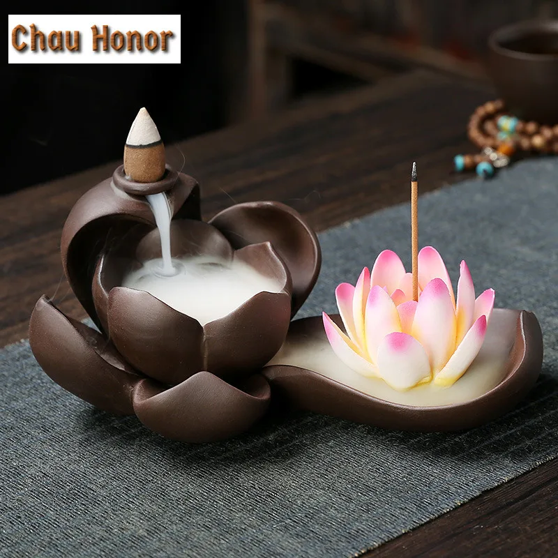 Ceramic Incense Burner Waterfall Backflow Smoke Censer Creative Incense Ornament Burner Home Decorative Crafts for Living Room