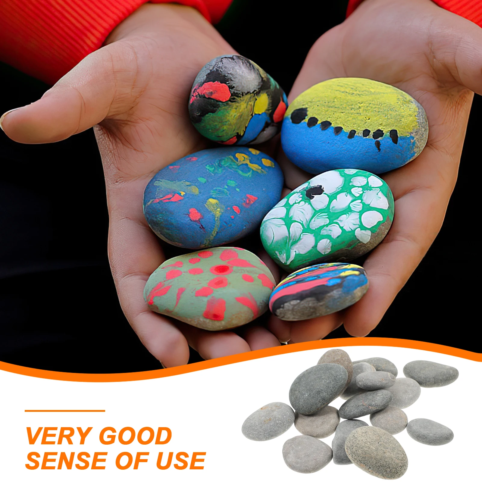 

16pcs Rocks Smooth Natural Rocks For Painting Stones for Colored Crafts DIY Art Creations Decorative Garden Balcony Display
