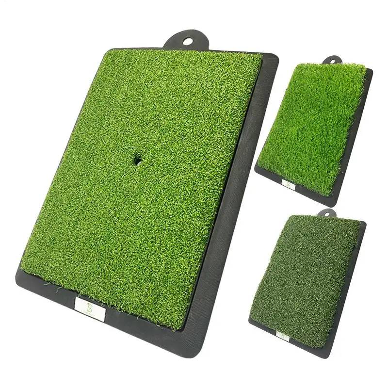 

Golf Practice Mat Artificial Turf Training Hitting Mat With No-Slip Rubber Base 18.8 X 11.8 Inch Portable Striking Pad For Men