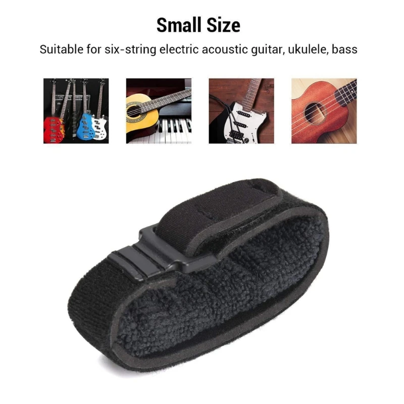 Adjustable Guitar String Dampener Strap, Hook and Loop Neck Wrap with Soft Padded Section, 1 Piece for Practice 69HD