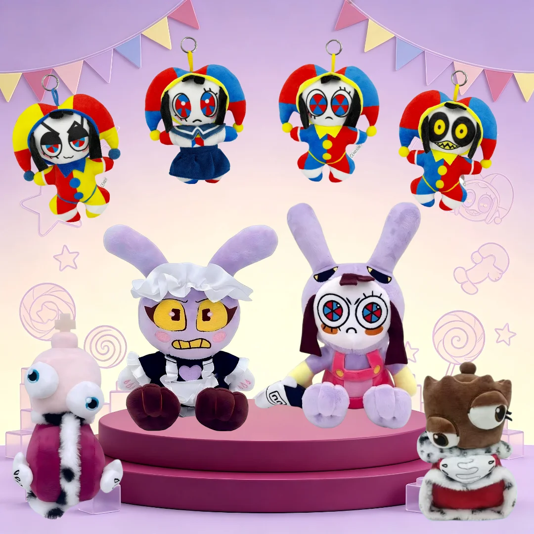 New Amazing Digital Plush Toys Circus Maid Jax Plush Magical Rabbit Clown Periphery Dolls Suitable Children Fans Collection