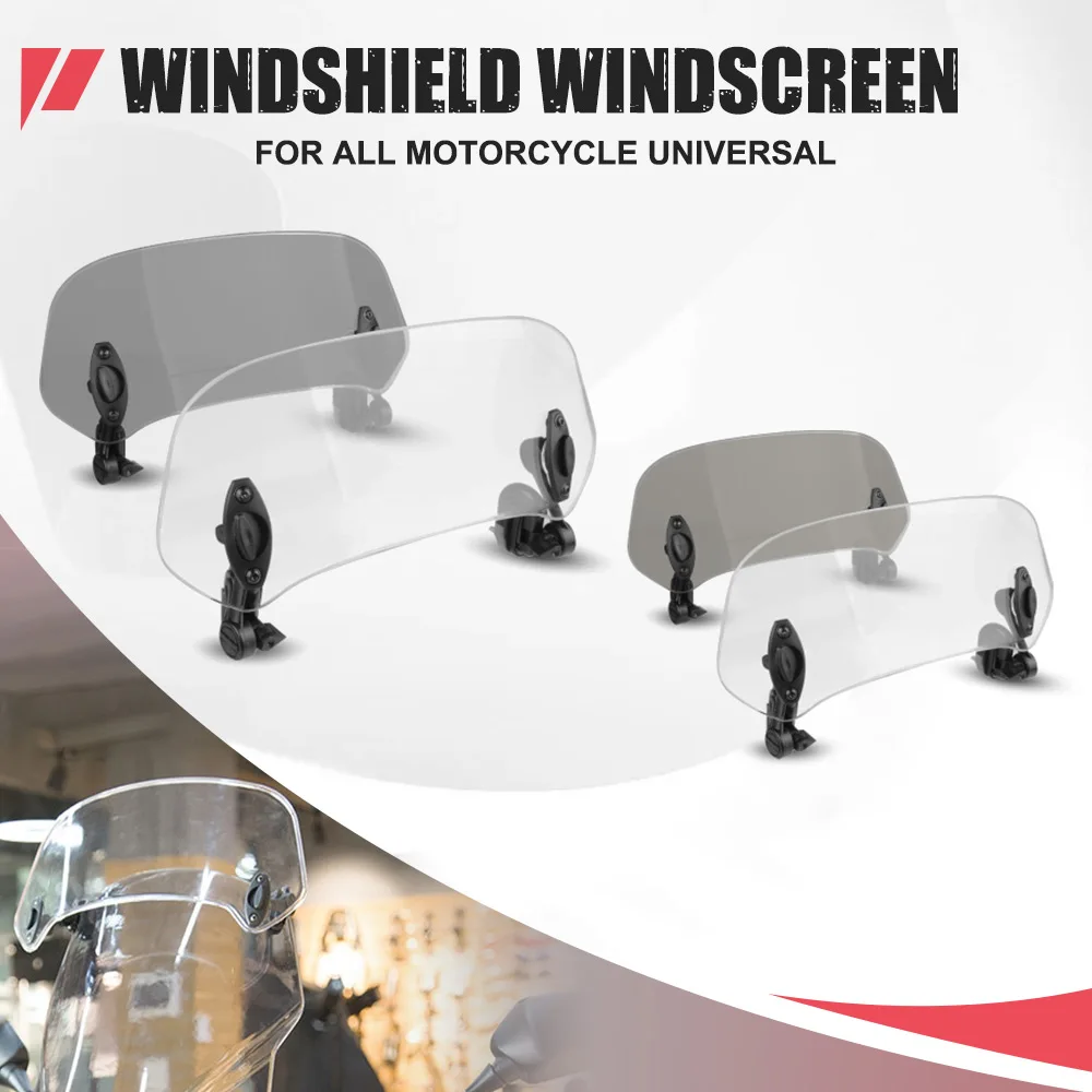 

For All Motorcycle Models Extension Adjustable Spoiler Clamp-On Windscreen Deflector Suitable Universal Accessories FOR BMW