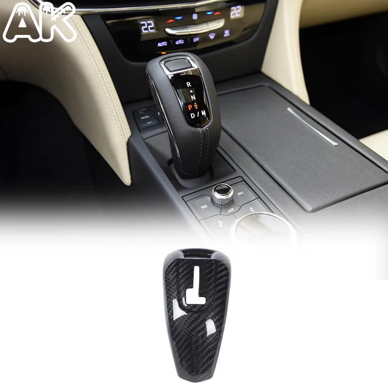 

For Cadillac XT4 2018-2019 Cadillac CT6 2019 Real Carbon Fiber Car Gear Shift Knob Head Cover Trim Car Accessories 1PCS