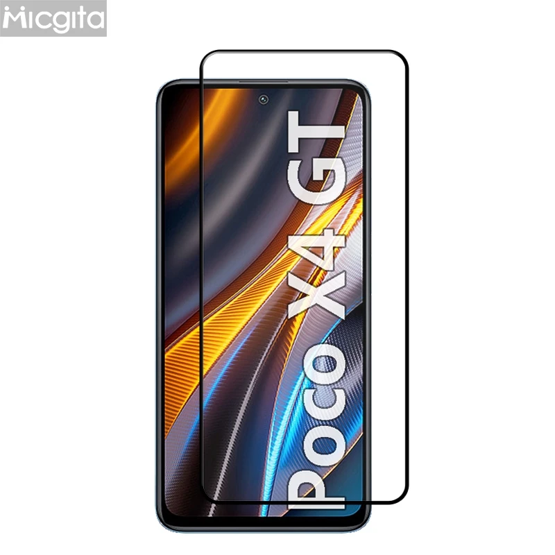 6in1 Tempered Glass For POCO X4 GT Screen Glass film Shockproof Full Cover and Soft Fiber Camera Lens film For Poco X4 GT