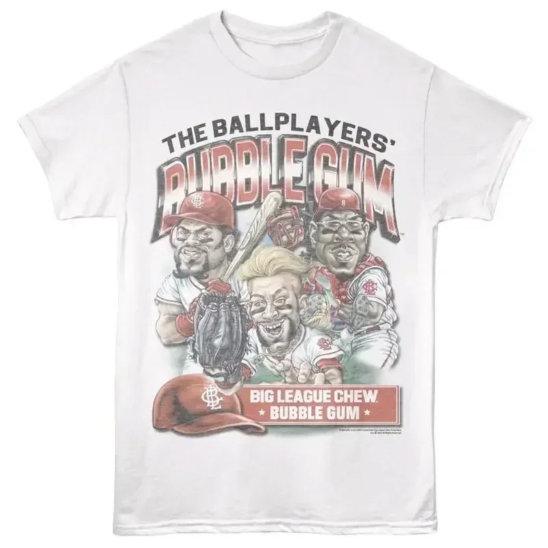 Big League Chew Bubblegum Baseball T Shirt Ballplayers Gum Team New White Cotton