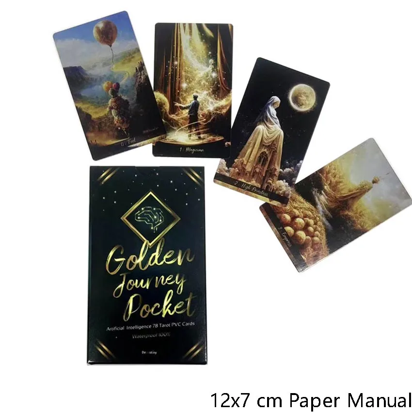 

12x7 cm Golden Journey Tarot Paper Manual Card Games