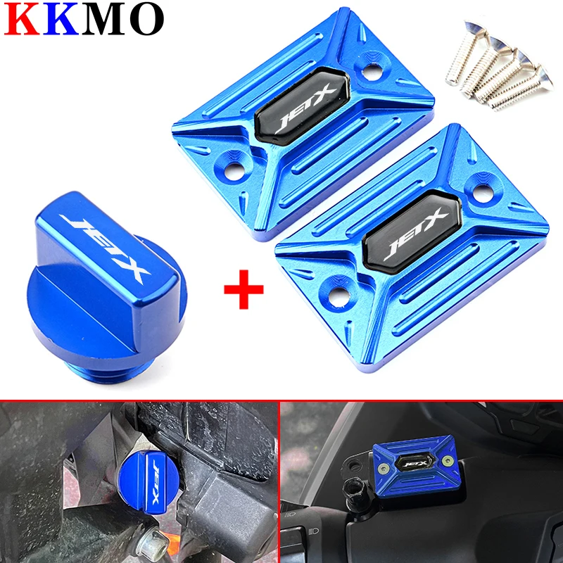 JETX Accessorie Motorcycle CNC Brake Fluid Cap Master Cylinder Reservoir Cover For SYM JET X 150 125 JETX150 JETX125 2023-2024