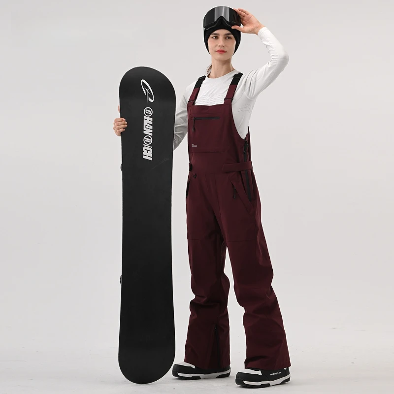 2026 Winter Warm Women Skiing Pants Windproof Waterproof Breathable Outdoor Ski Pant Men Adult Loose Solid Snowboarding Overalls
