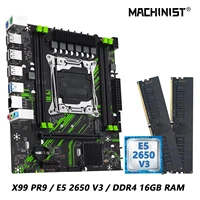 MACHINIST X99 PR9 Kit de placa base LGA 2011-3 Set Intel Xeon E5 2650 V3 CPU y DDR4 16GB(2*8GB) RAM opcional combo usb3.0