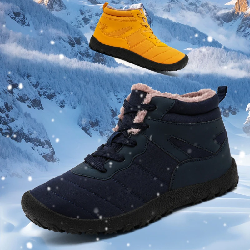 Snow Boots Waterproof Men Winter Shoes Barefoot Ankle Boots 47 48 Couple Snow Shoes Outdoor Hiking Shoes Fur Warm Plush Boots