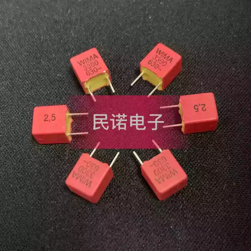 10-100pcs new Weima capacitor WIMA FKP2 630V 0.0033UF 630V 332 3300PF with a pin spacing of 5mm