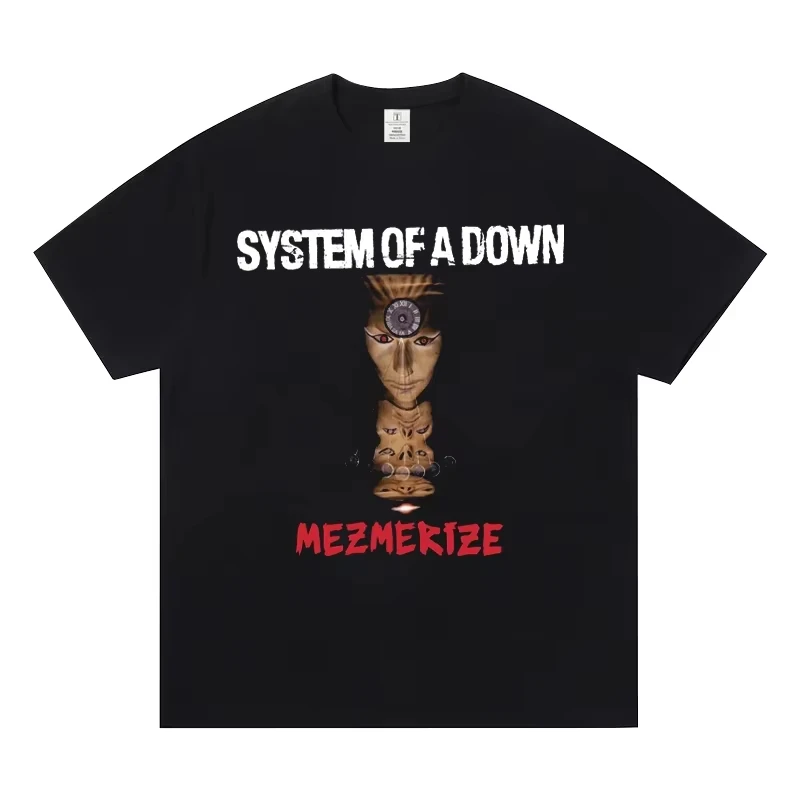 2025 System of A Down Band Camiseta de algodón suave de verano, camiseta de moda para hombres y mujeres, ropa de calle de música Rock para hombres, camisetas