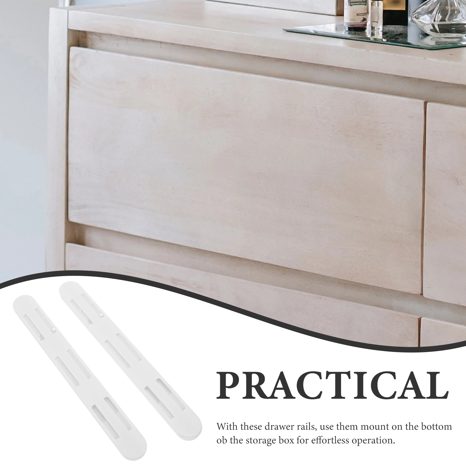 

2Pcs Multifunctional Slide Rail Kitchen Cabinet Drawer Slides Easy Installation Under Cabinet Bottom Mount Plastic