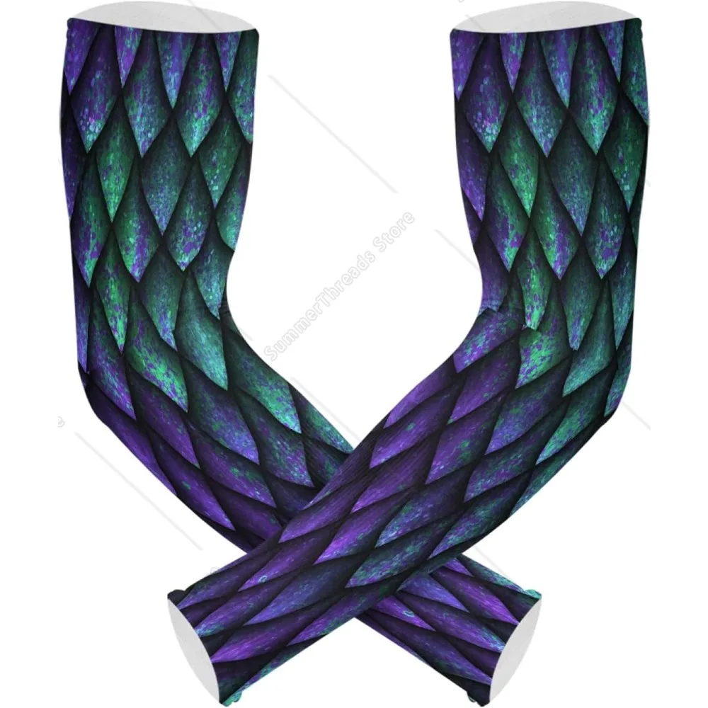 

Текстурированные нарукавники с чешуей дракона. Охлаждающий рукав с защитой от ультрафиолета и солнца с отверстием для большого пальца для вождения, гольфа, рыбалки, езды на велосипеде.