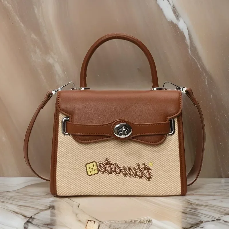 

Elegant Parisian Designer Crossbody Bag - Chic Minimalist Purse With Retro Gold Hardware & Large Capacity