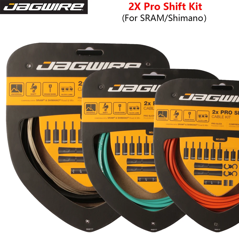 

JAGWIRE 2X Pro Shift Kit Road Bike Mountain Bike Transmission Line Extra-long Inner Cables And Ample Housing For SRAM/Shimano