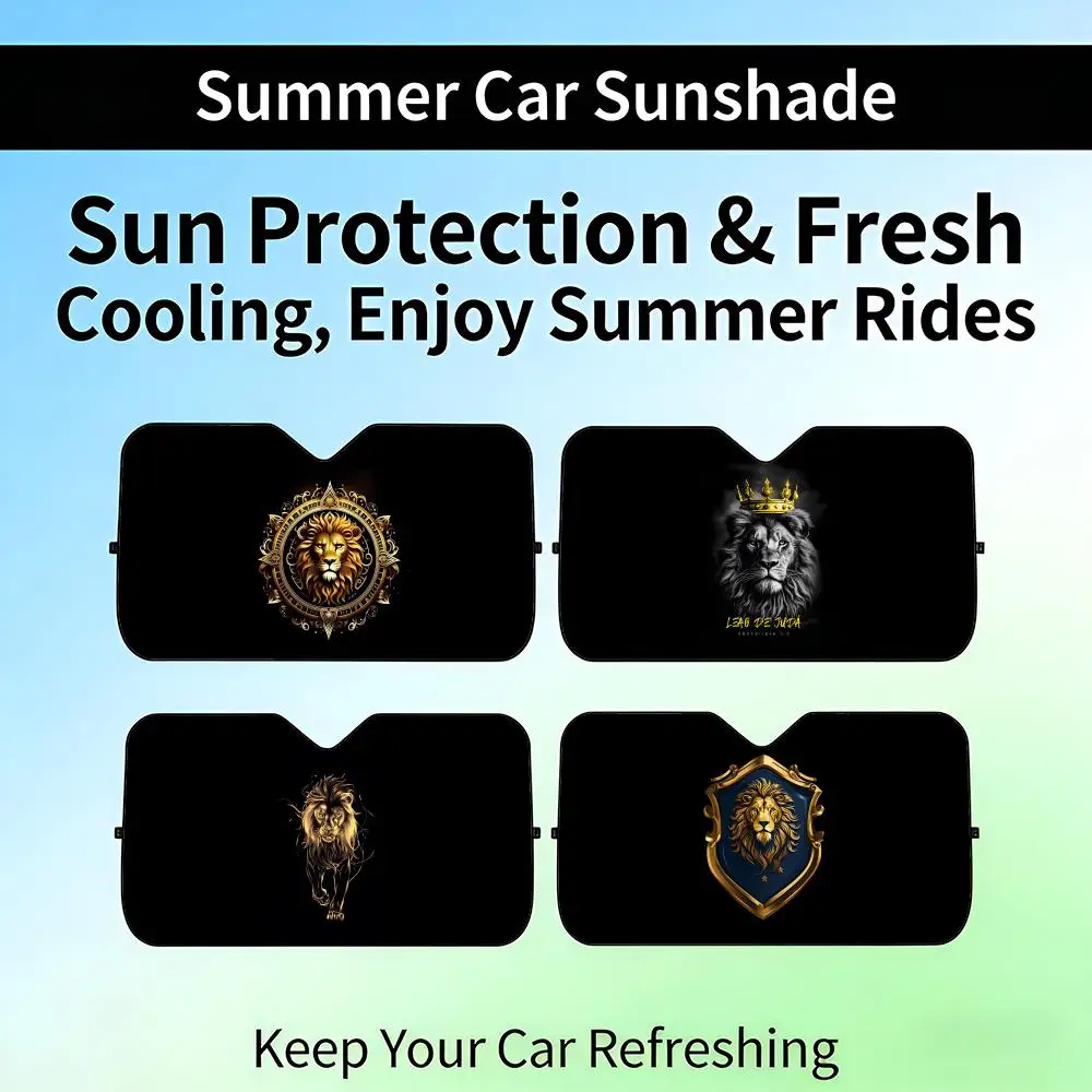 

Gold Lion Cool Sun Visor Retractable Car Windshield Sun Shade UV