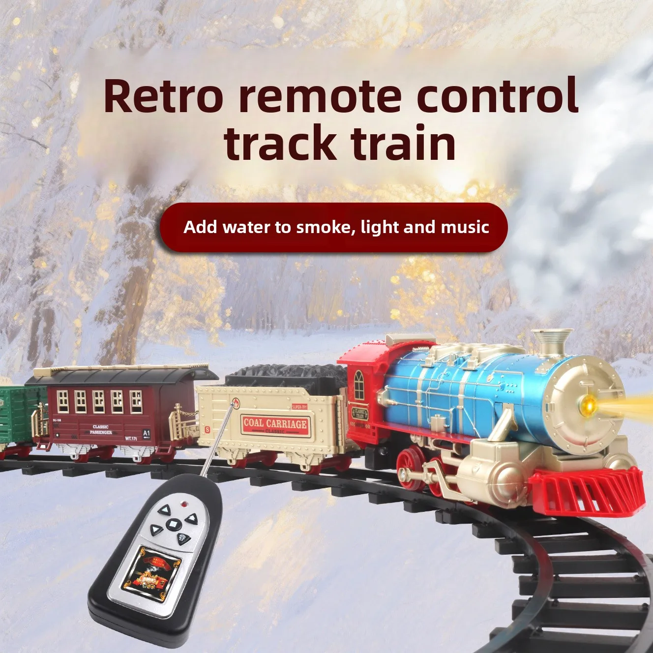 Simulação trem elétrico brinquedos ferroviário carro trem a vapor modelo com luzes som água vapor brinquedo menino presentes de natal