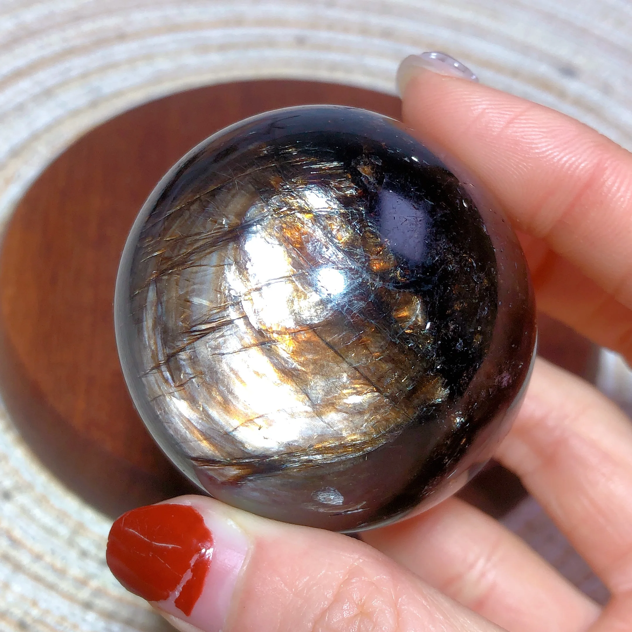 Natural Crystals Phlogopite Golden Flash Sphere Reiki Scintillating Prismatic Balls Holiday Office Decoration Witch Energy Gift